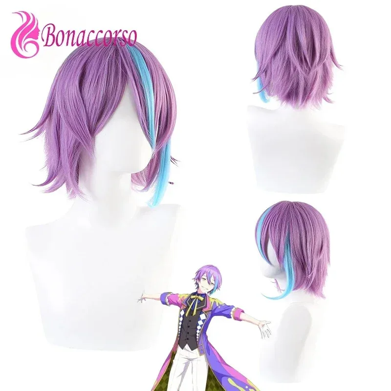 

Project Sekai Kamishiro Rui Cosplay Wig Mixed Color Highlights Synthetic Short Curly Wig Anime Coser Cool Wig Daily Party