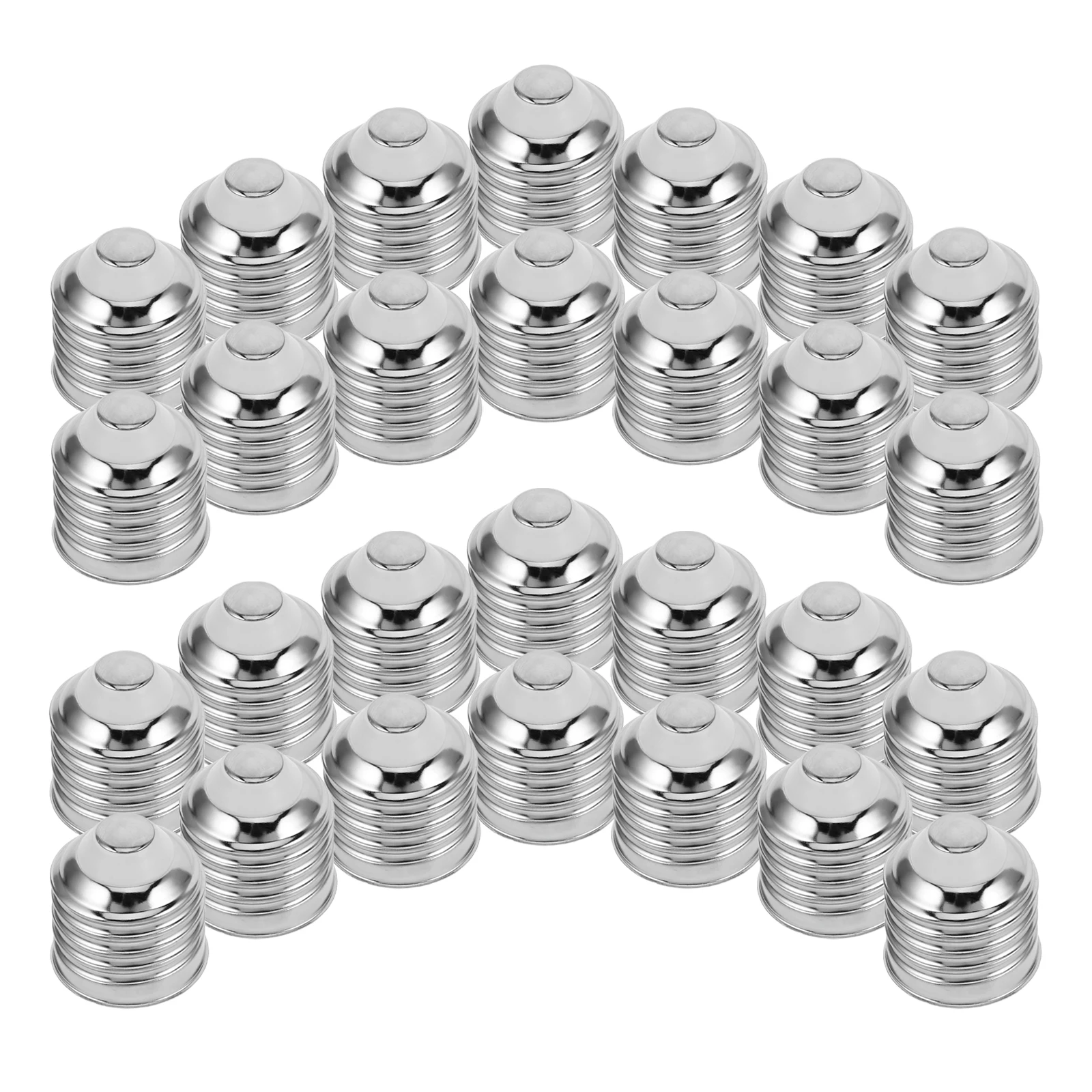 

50pcs E27 E26 Lamp Head Aluminum Socket Nickel Plated Solder Free Installation Compatible Led Bulb Holder Thread Design