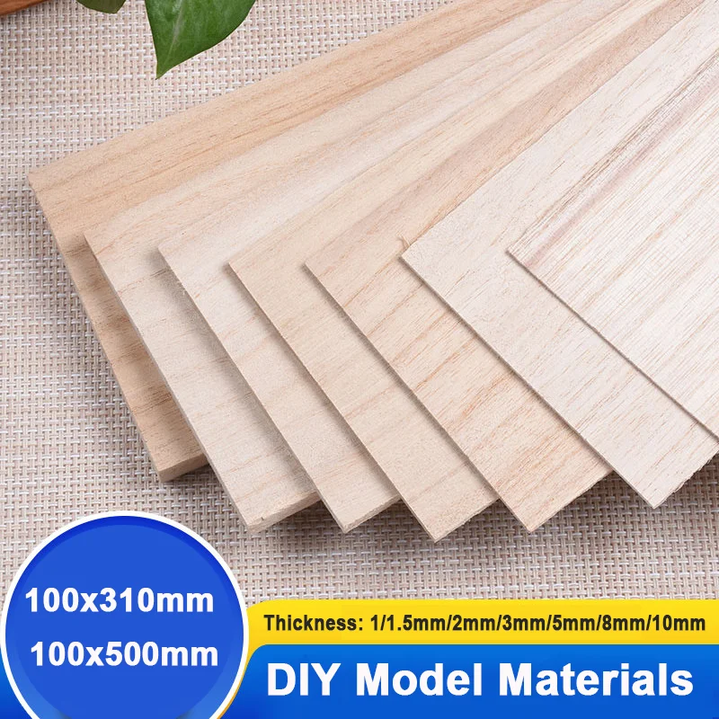 1-10Pcs Basswood Sheets 100x310mm 100x500mm Thick1mm/1.5mm/2mm/3mm/5mm/8mm/10mm For Craft DIY Project Wood DIY Craft Accessories
