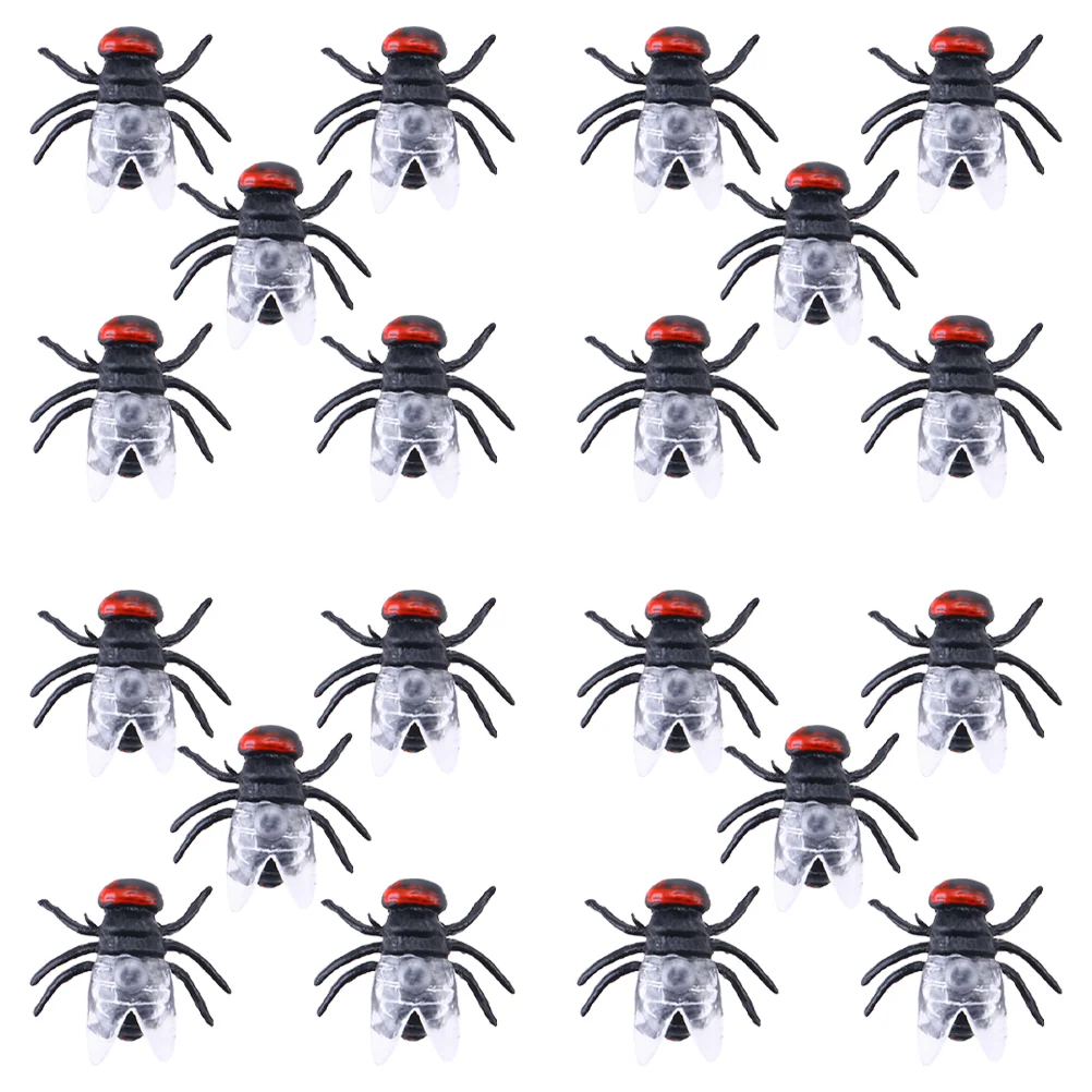 100 Pcs Artificial Fly Toy Simulation Scary Insects Halloween Fake Pvc Tricky Props Prank Toys Blowfly