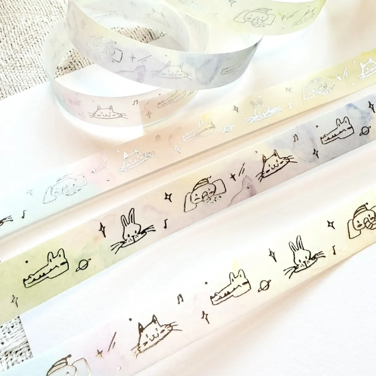 Cinta Adhesiva Decorativa de Papel Washi con Diseño de Conejito Vintage de Animal Planet de Lynn Studio para Tarjetas, Planificadores, Manualidades y Scrapbooking