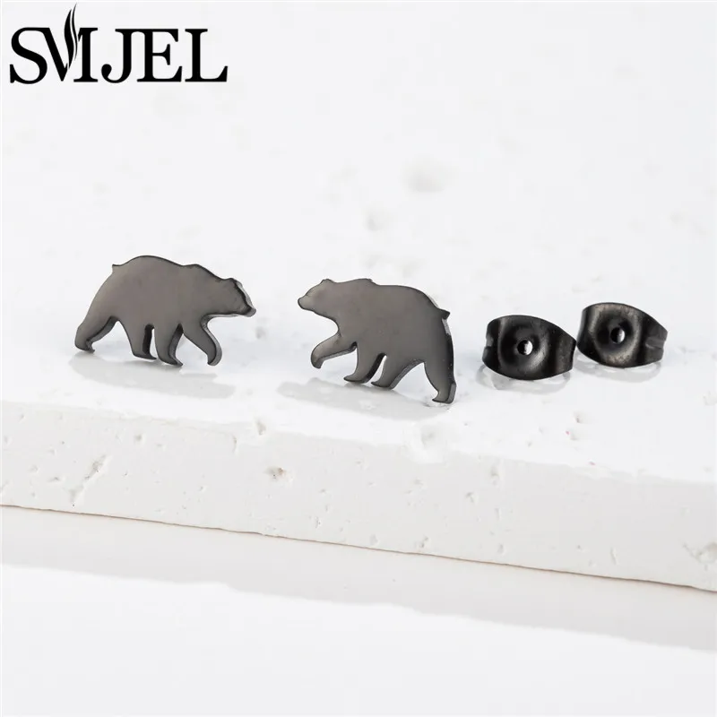 Cute Multiple Animal Earings Fashion Bear Owl Rabbit Snail Tiger Ear Cartilage Earrings for Women Small Dinosaur Studs Gift