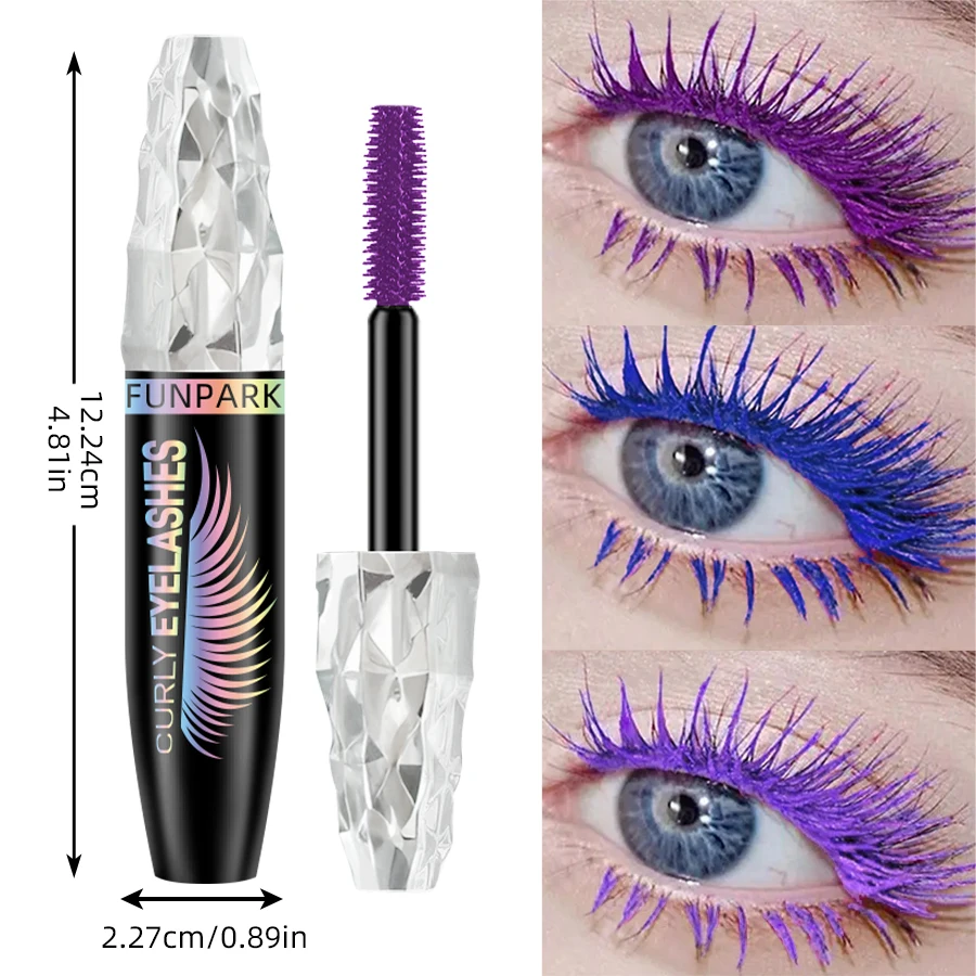 5D アイブラック 9 色マスカラ防水まつげを長くするエクステンションシルクファイバーマスカラアイメイク女性用化粧品ブルー