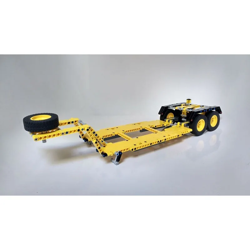 moc-23353-new-yellow-c-type-flatbed-trailer-building-block-model-332-parts-creative-boys-children's-birthday-christmas-toy-gift