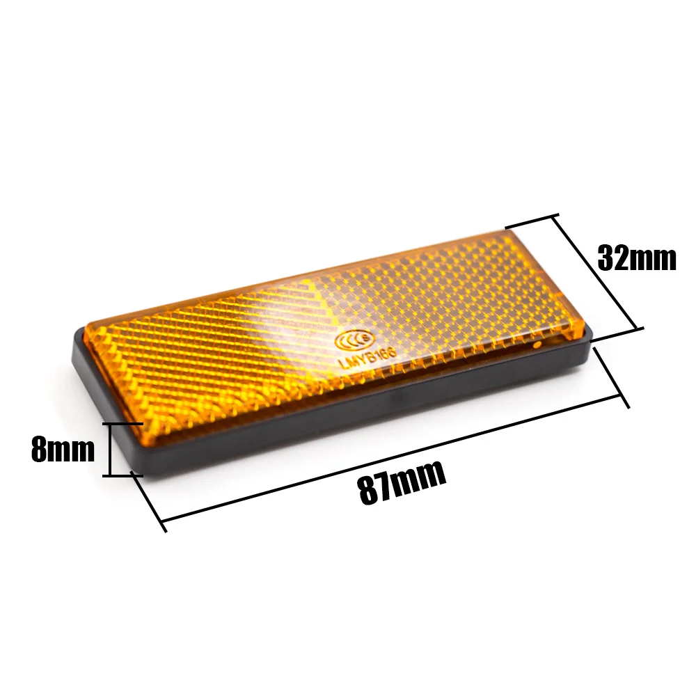1Pc Safety Mark Signal Strip M6 screw Fixed Self Reflector Rectangular Rear Position Reflective Car Carriers Fence Trailer Gate