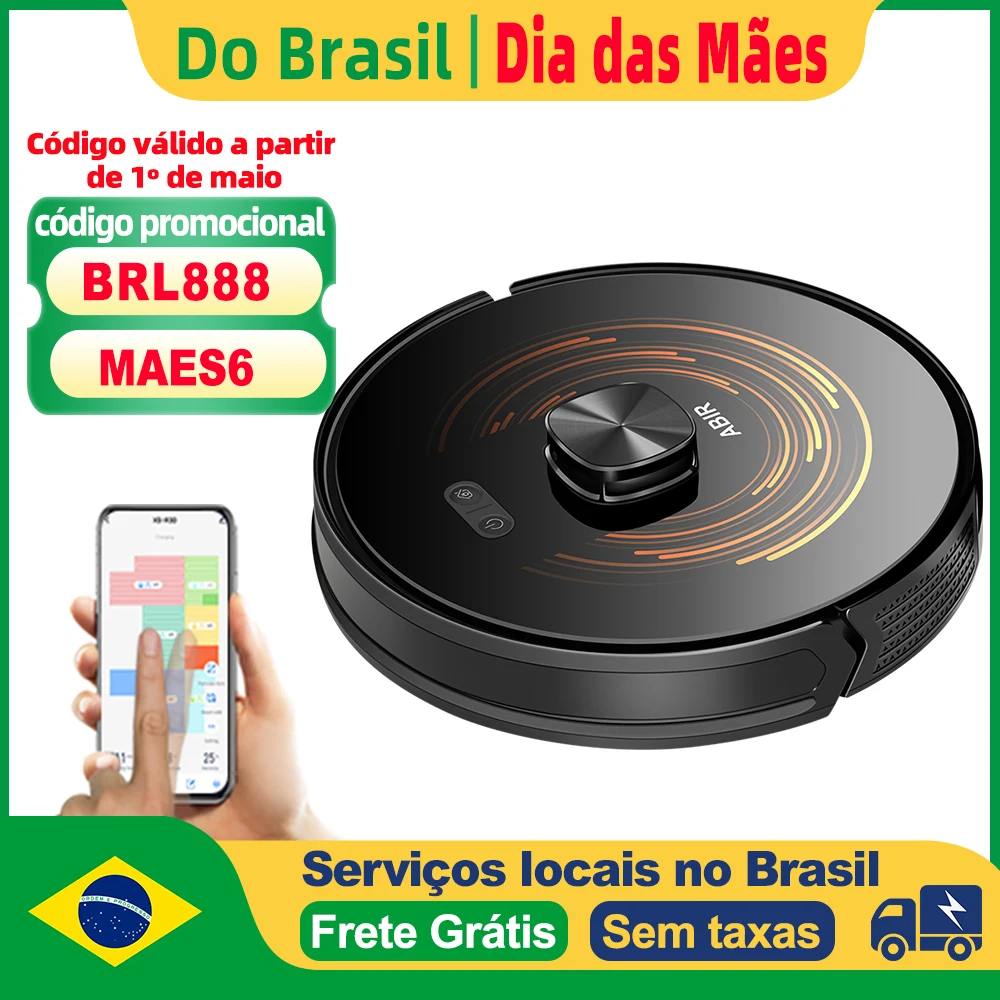 (Código: BRL888)Aspirador Robô ABIR X9, Navegação a Laser, Sucção 6500Pa, Mapeamento Multiníveis, Lâmpada UV Dupla, Controle Inteligente de Áreas, Tecnologia Auto Carpet Boost, Versão Atualizada do X8,Bivolt
