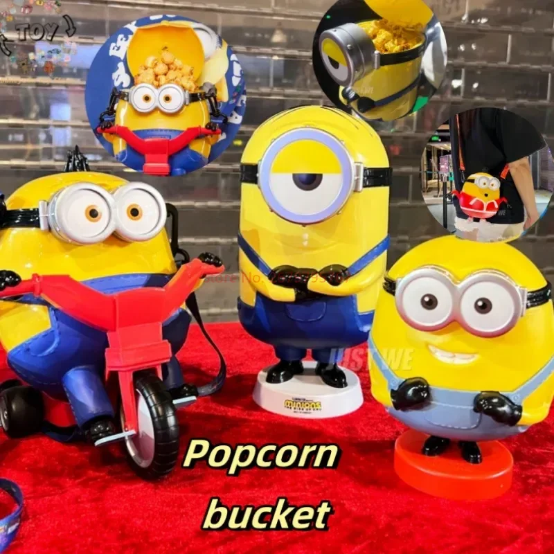 Minions popcorn bucket series peripheral satchel modeling cup otto cycling movie exclusive cinema collection children's gift