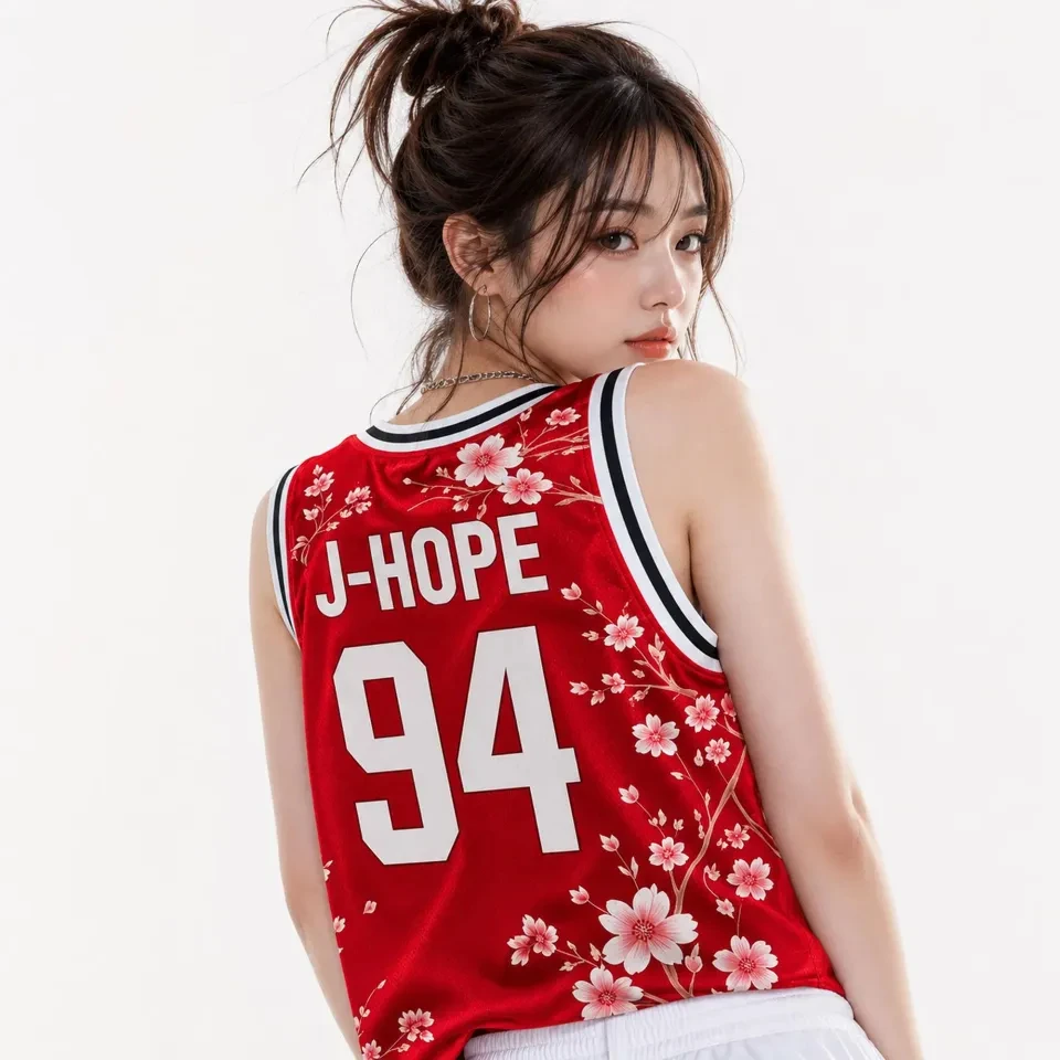 Kpop JUNGKOOK 97 Grafik-Basketballweste, Tanktop für Kinder und Jugendliche, Unisex, atmungsaktiv, lässiges Konzert-Outfit, Sommer-Streetwear, Fan-Top – Detail 8