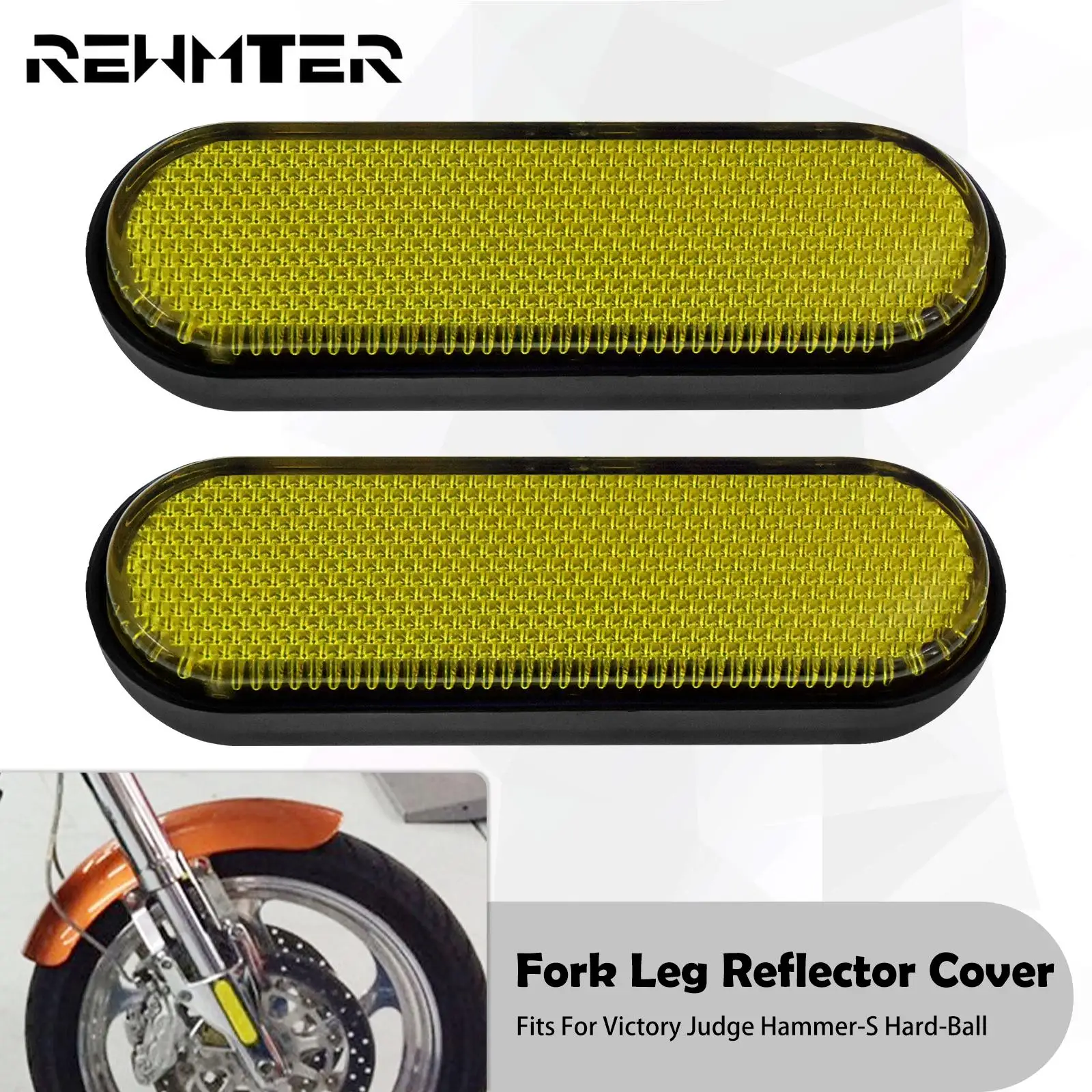 

Motorcycle Front Fork Reflector Sticker Lower Legs Slider Safety Warning Yellow For Victory Judge Hammer-S Hard-Ball Vision-Tour