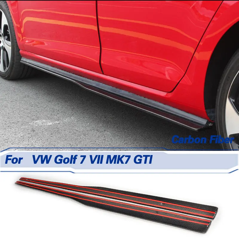 

Car Side Skirts Extensions Carbon Fiber for VW Golf 7 VII MK7 GTI 2-Door 4-Door 2014-2017 Racing Side Door Bumper Lip Body Kits