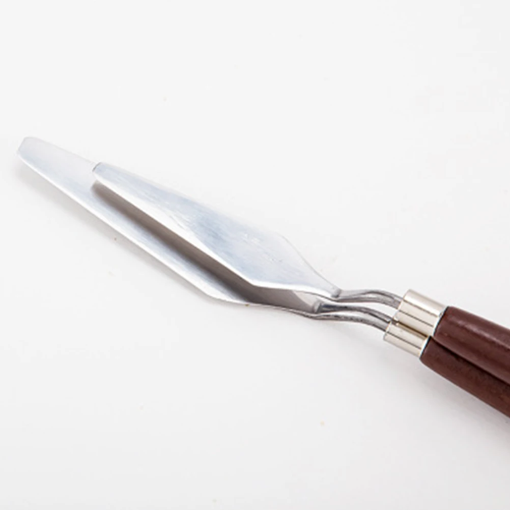 

5Pcs Oil Painting Scrapers Wooden Handle Stainless Steel Blades Wall Painting Mixing Spatula Tools Art Supplies Drawing Spatulas