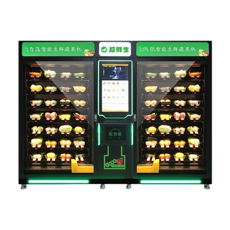 Automatic fresh cabinet Vending machine Unmanned fresh machine Mobile phone scan code to pay Refrigerated meat and vegetables