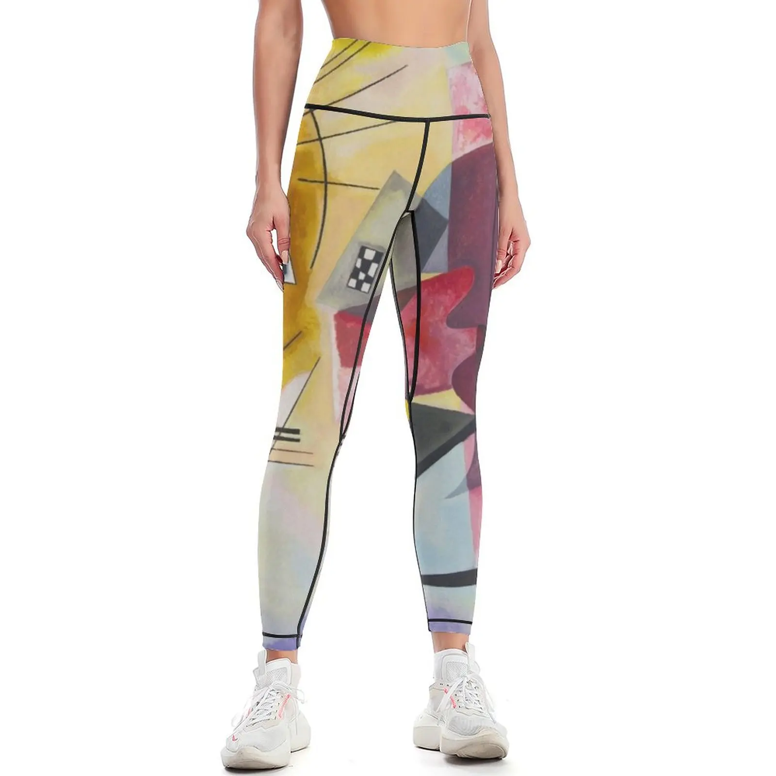 

Yellow Red Blue Wassily Kandinsky 1925 Leggings legging gym workout shorts sportswear gym Sportswear woman gym Womens Leggings