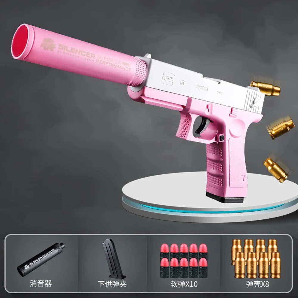 Pistola giocattolo Soft Bullet pistole giocattolo M1911 Shell espulsione schiuma freccette Blaster manuale Airsoft arma con silenziatore per bambini adulti