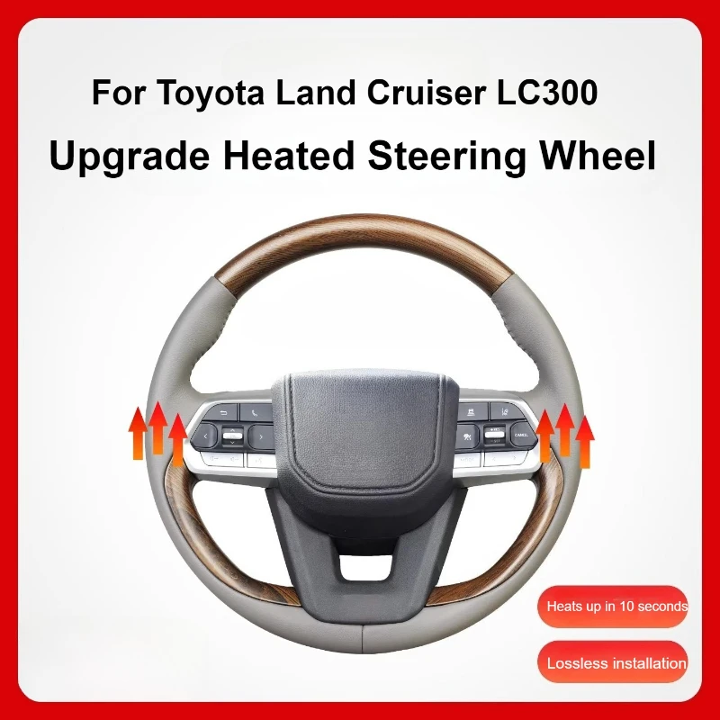 For Toyota Land Cruiser LC300 2022 2023 2024 2025 Steering Wheel Heating Modification with Electric Wood Heating Accessories
