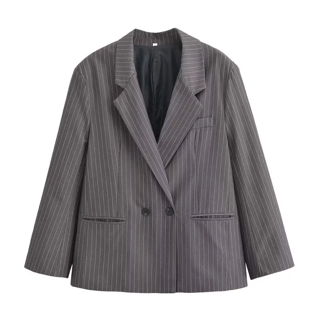 

Европейская и американская мода в тонкую полоску, свободный пиджак с длинным рукавом, женская весенне-осенняя новинка L2520200