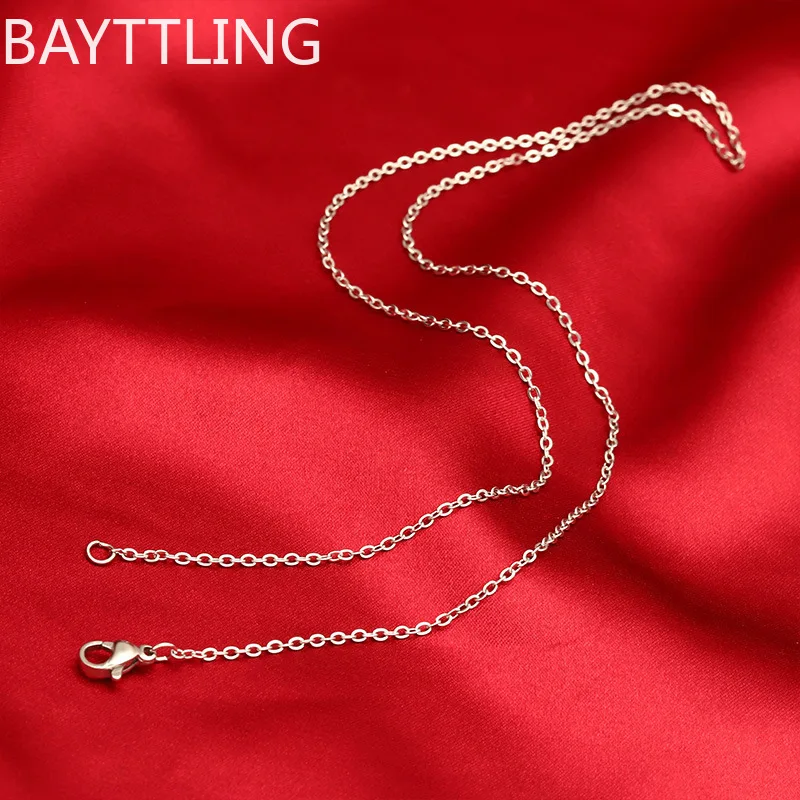 

Wholesale 5pcs/lot 925 sterling silver chain necklace fashion men/women DIY jewelry Rolo chain 1mm necklace 16 18 20 22 24 inche