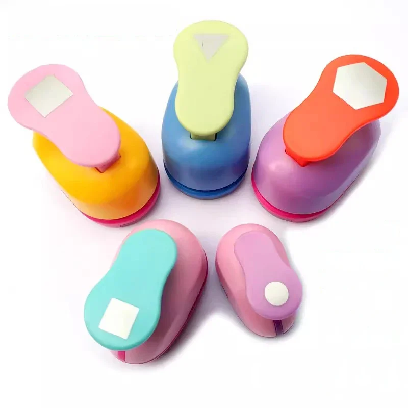 Square Triangle Geometry Craft Hole Punch Set Children Manual DIY Hole Punches Scrapbook DIY Paper Cutter