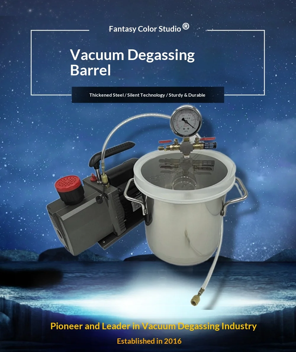 

6LStainless Steel Vacuum Chamber Gallon Vacuum Defoaming Barrel Small silicone Type Deaeration Bucket Filling Equipment