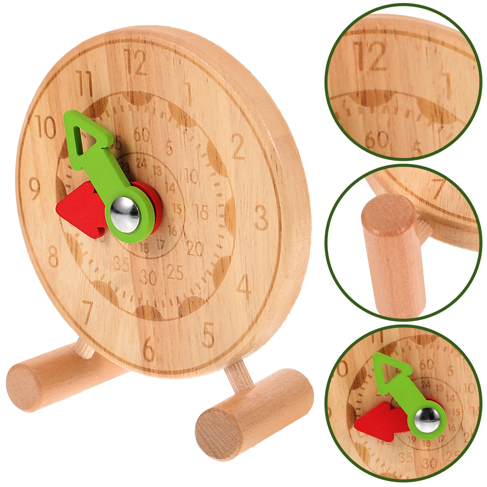 1pc Holz Kognitive Uhr Für Kinder Zeit Lernen Pädagogisches Spielzeug Helle Farbe Glatte Oberfläche Mini Uhr Puzzle Montessori