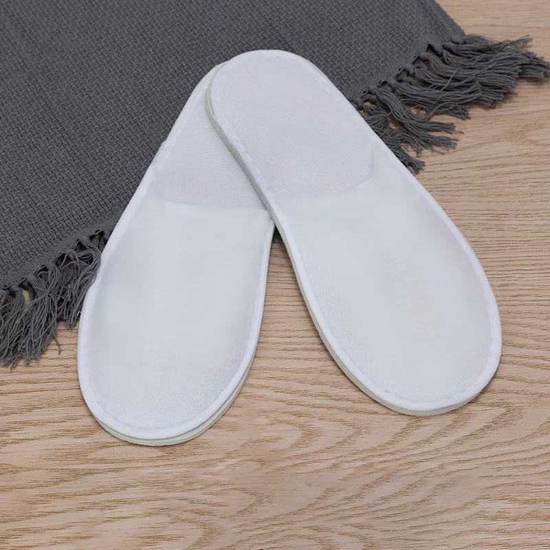 White 4Mm Non Woven Disposable Non Slippers Travel Home Slippers Business Home Hotel Unisex Slippers
