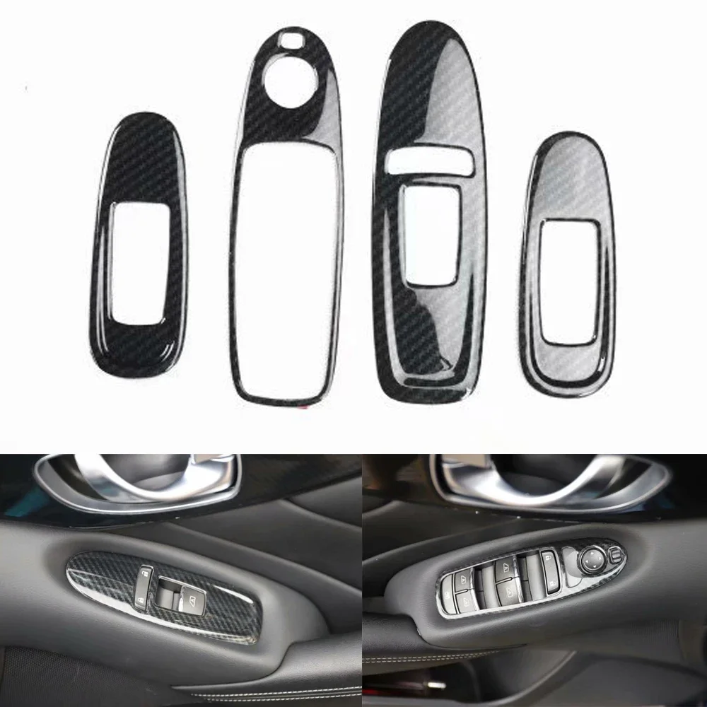 

For Infiniti Q50 Q50L 2015-2019 Left Hand Drive Car Door Armrest Window Lift Switch Panel Frame Styling Auto Moldings 4pcs/set