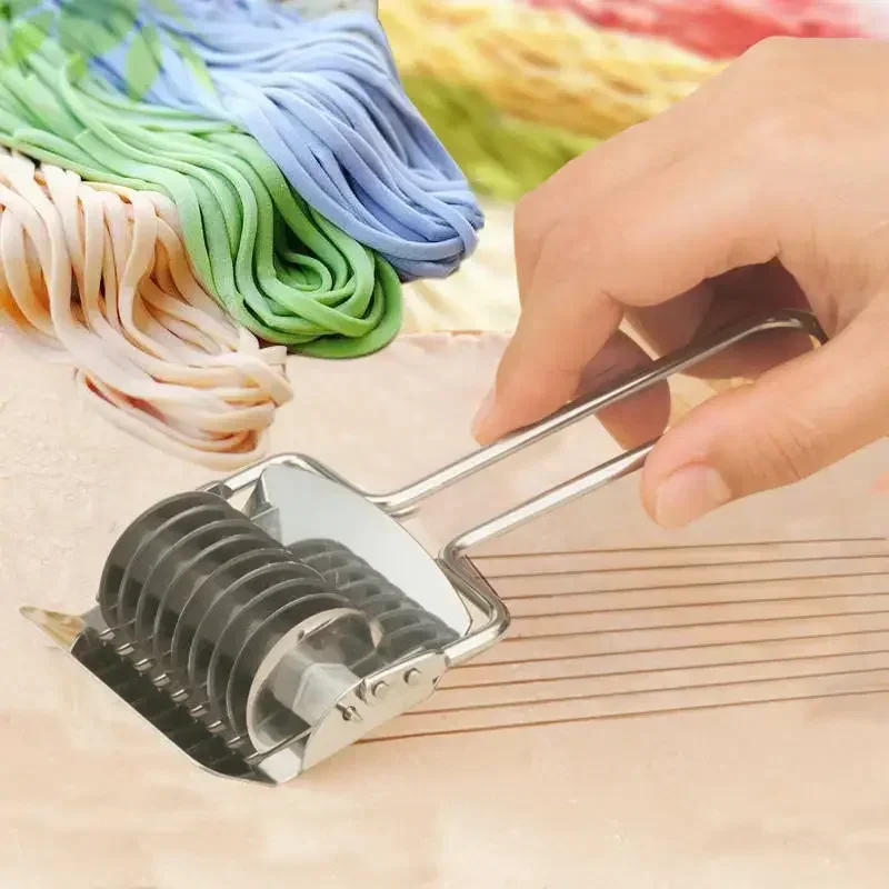 Hot new sale Manual Stainless Steel Noodle Shallot Garlic Cut Roller Cutter Kitchen Practical Helper Tool  Dough Cutting Maker