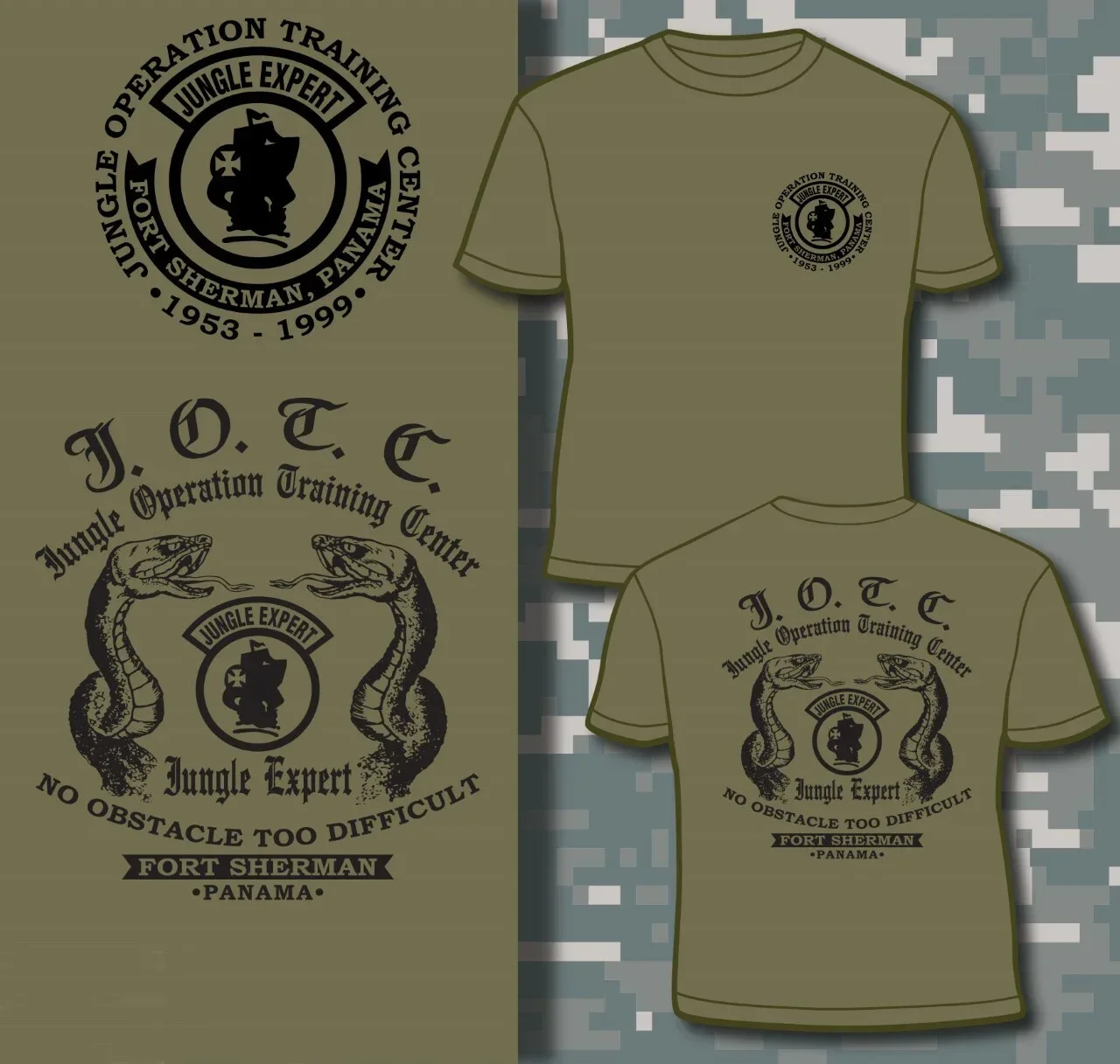 Jungle Operations Training Center - Fort Sherman, Panama T-Shirt 100% Cotton O-Neck Short Sleeve Casual Mens T-shirt Size S-3XL