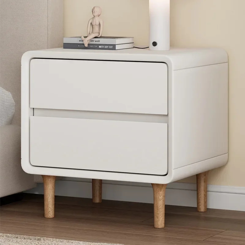 Stable Painted solid wood bedside table Bedroom household small bedside storage cabinet sturdy and durable