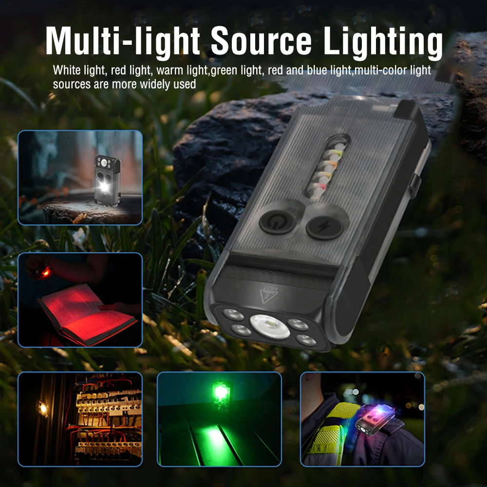 Amanfire V30 EDC Flashlight UV Keychain LED Light Bright High Power Mini Torch