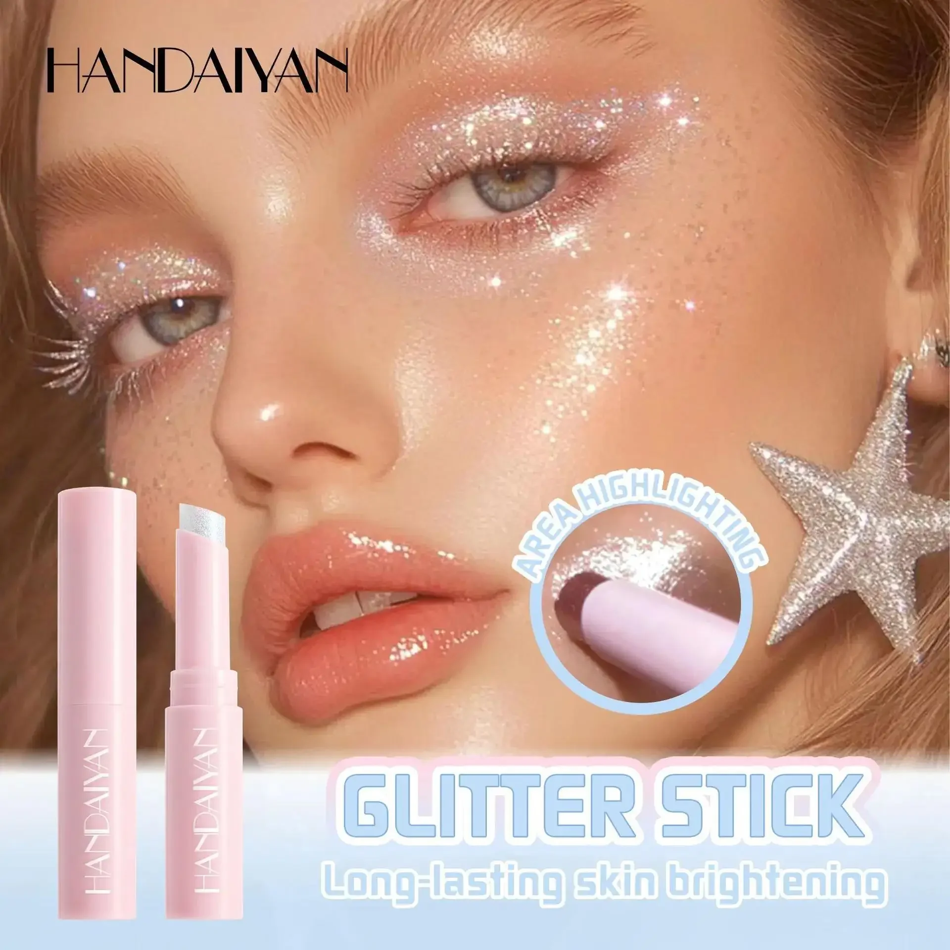 عصا ظلال عيون لامعة ذهبية لامعة مرطبة جيلي لامعة مكياج لؤلؤي ماسي لامع يدوم طويلاً