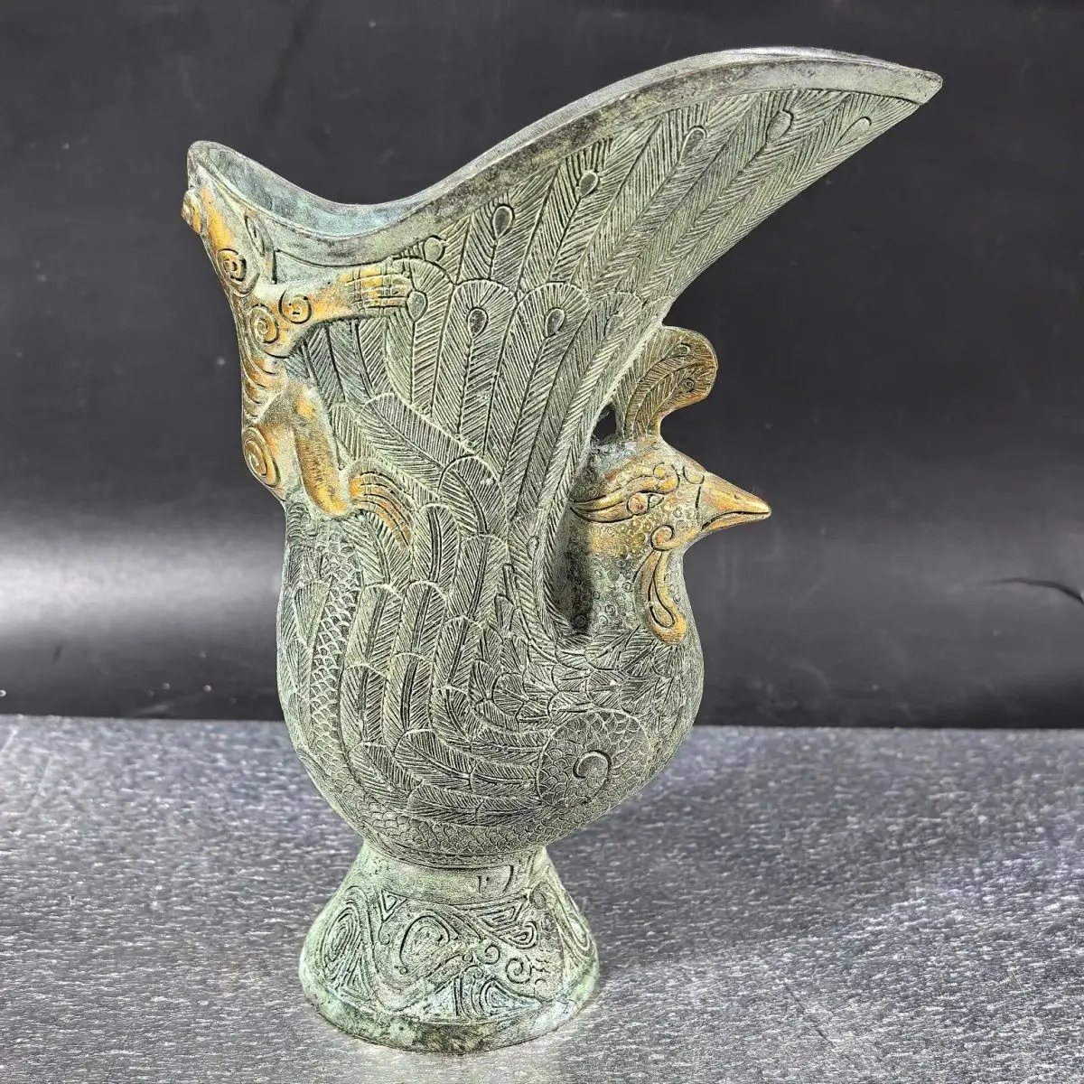 Retro Phoenix pattern phoenix bird Wine Cup Wine Vessel  Ornament Decoration Tea Pet Figurines Desk Decor Accessories