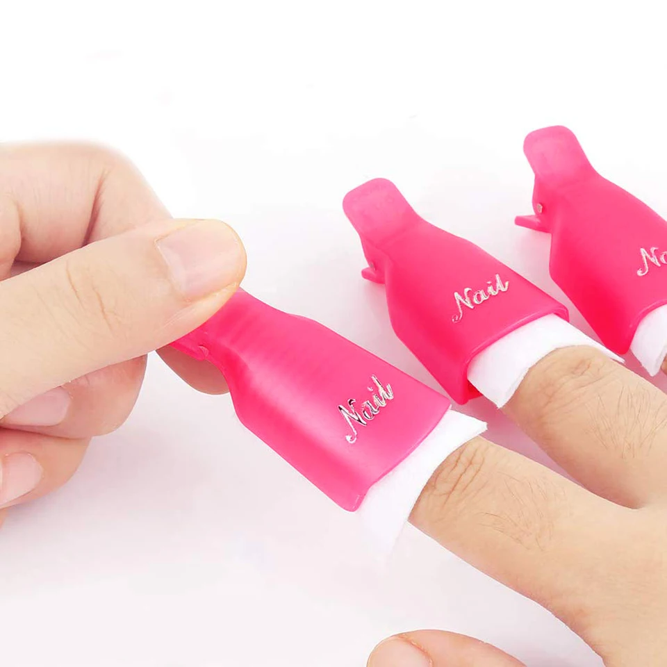 LULAA 10/16 piezas de clips de plástico para uñas, removedor de gel UV, herramienta para quitar esmalte en gel 2