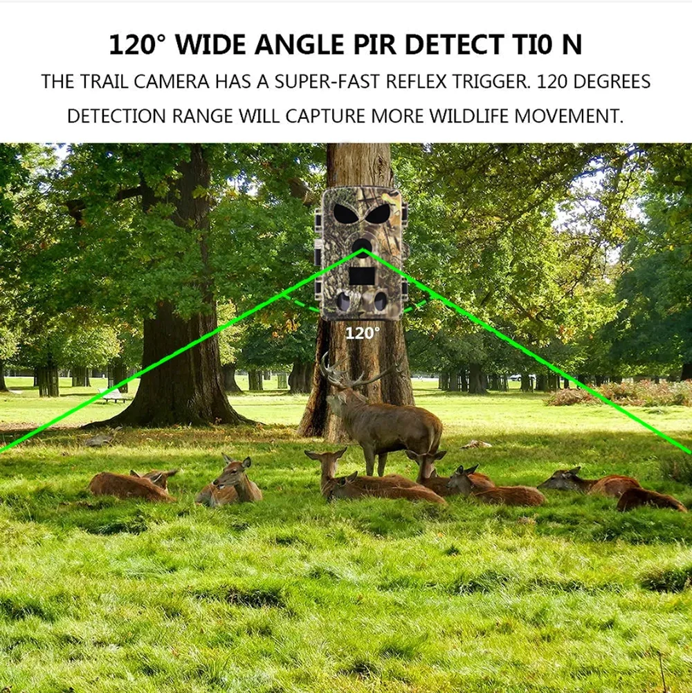 PR8000 Wifi 8K Video Recording Hunting Camera 60MP Photo IP66 Waterproof 120° Motion Wildlife Photo Traps for Outdoor Security
