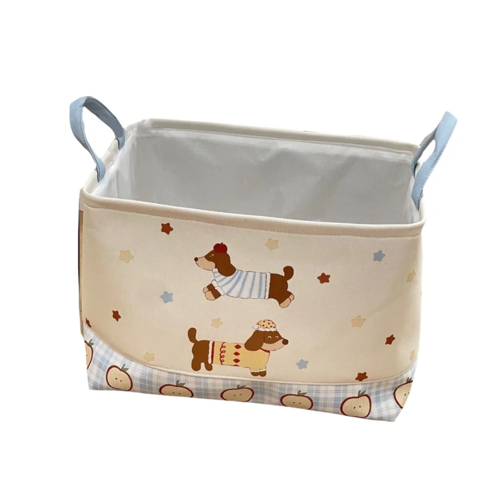

Cartoon Foldable Laundry Basket Space Saving Large Capacity Dirty Clothes Organizer with Handle Storage Bucket Bathroom