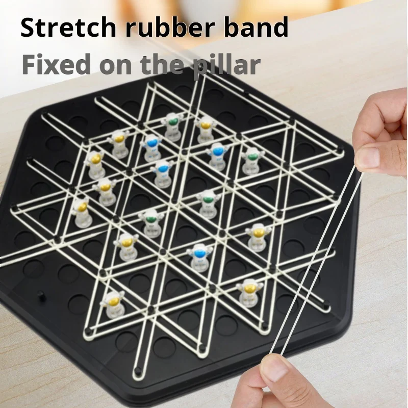 Keten Driehoek Schaakspel Triggle Rubberen Band Spel Educatief Interactief Spel Battle Set Voor Familiefeest Cadeau