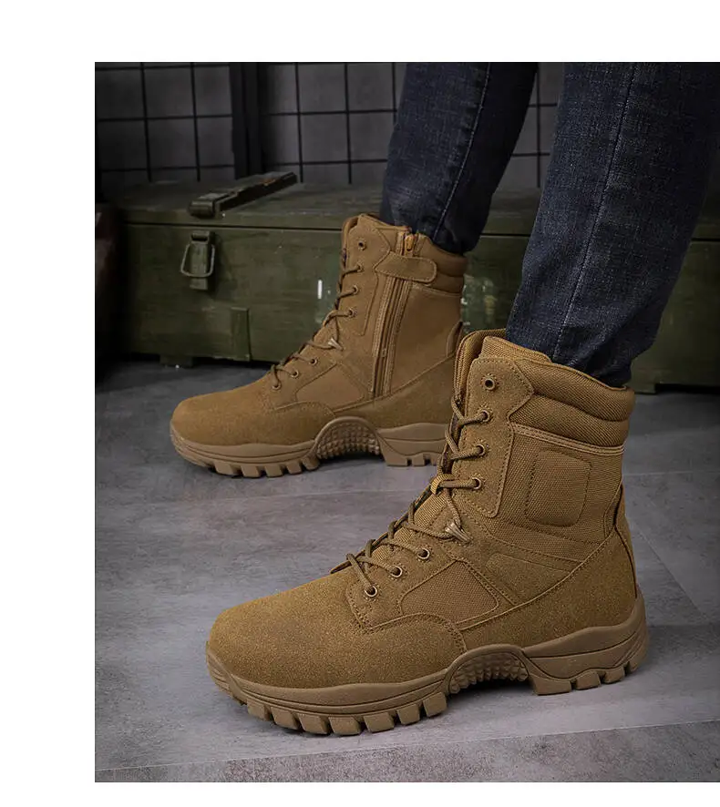 Outdoor-Stiefel für Herren, Knöchelstiefel, dick, hochwertig, sportlich, wasserdicht, rutschfest, Wanderstiefel, verschleißfest, Dschungel-Trekking, Größe 39–47 – Detail 14