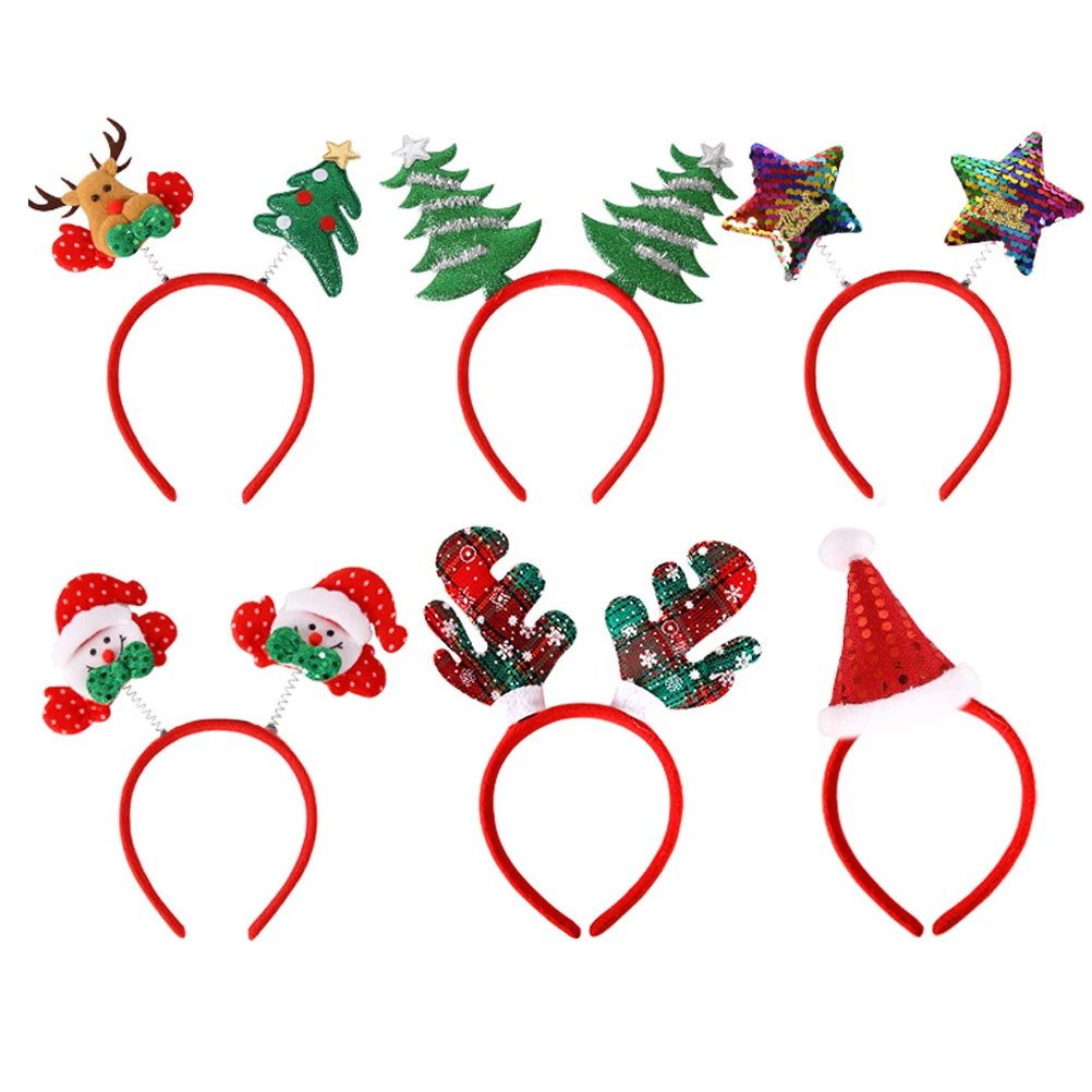 

6 Pcs Children's Headbands Girls Hair Bands Christmas Decorative Festival Accessories Lightweight Reusable Portable Kids Party