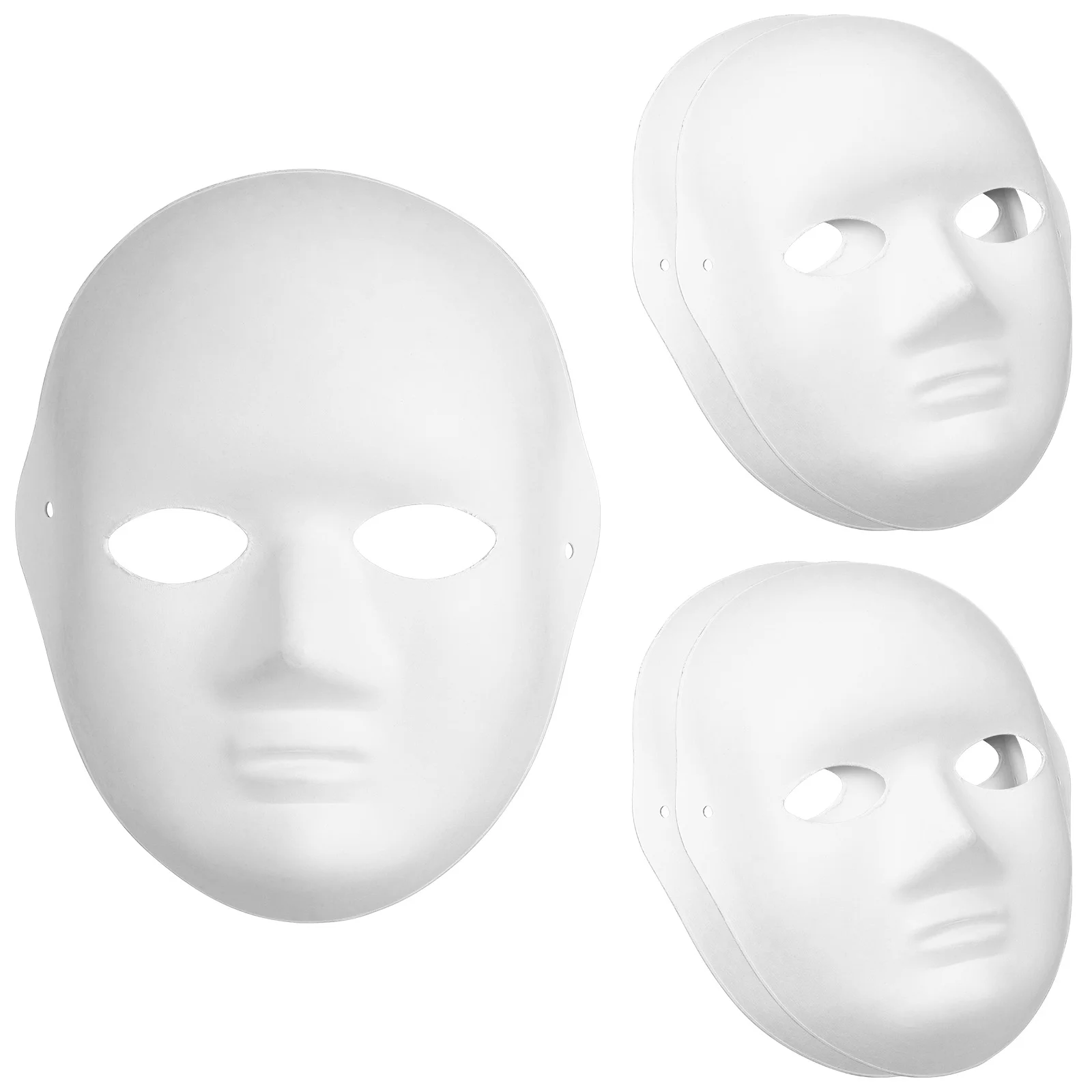 5 Pcs Pulp Mask White Masquerade Costume Craft Blank Paper Masks For Crafts Makeup Toddler