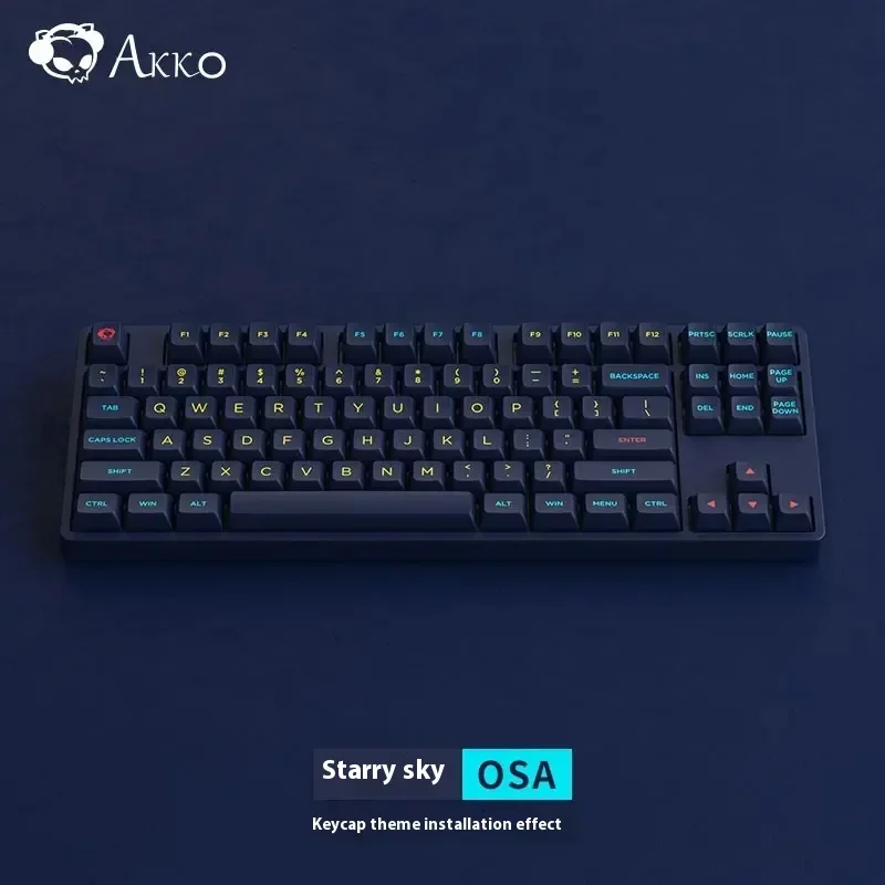 Imagem -03 - Conjunto de Keycap Akko Starry Night Perfil Osa de 187 Teclas Teclado Mecânico Pbt Teclas de Disparo Duplo Compatíveis com os Principais Layouts