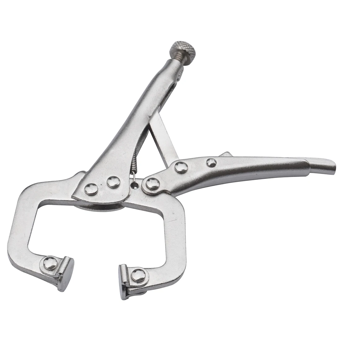 3Pcs Mini Vise Locking Pliers Set 4in. Curved Jaw and 5in. Long Nose and 5 in. C Clamp Assorted Locking Welding Clamp