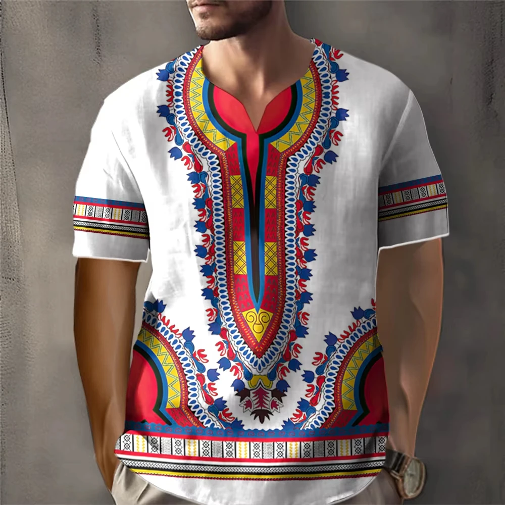 

Newest Summer Men Clothing 3d Printed Male Retro Hawaiian Shirt African Striped Men Casual Fashion Oversized Short Sleeve Top