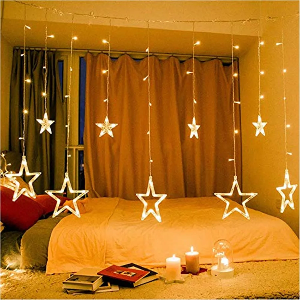 Star Christmas Decoration Led String Light 8 Model Holiday Party Connectable Wave Fairy Light Flash Curtain Light