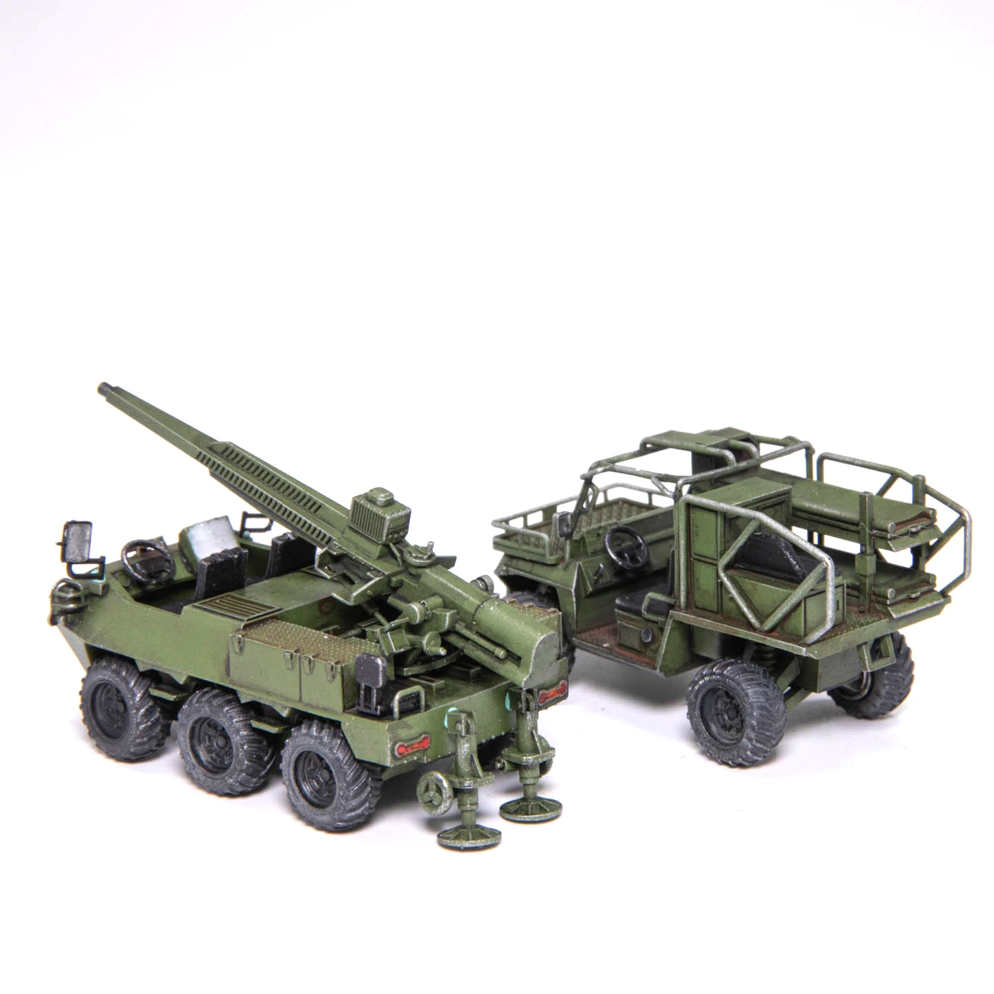 1/72 AM China Bobcat all terrain vehicle CS-SM8 81mm vehicle mounted gun+rescue static finished product model view 5