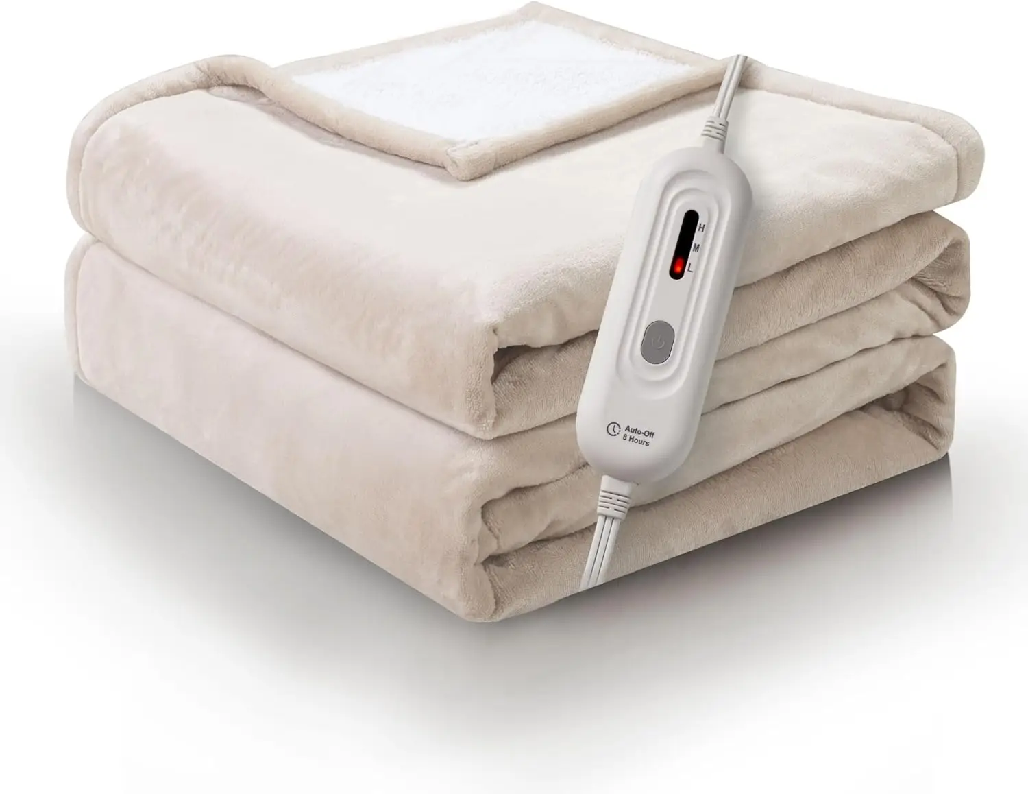 

Full Size Electric Heated Blanket, 72x84 Inches with 3 Heat Settings, Auto Shut Off, Soft Flannel Sherpa for Bed