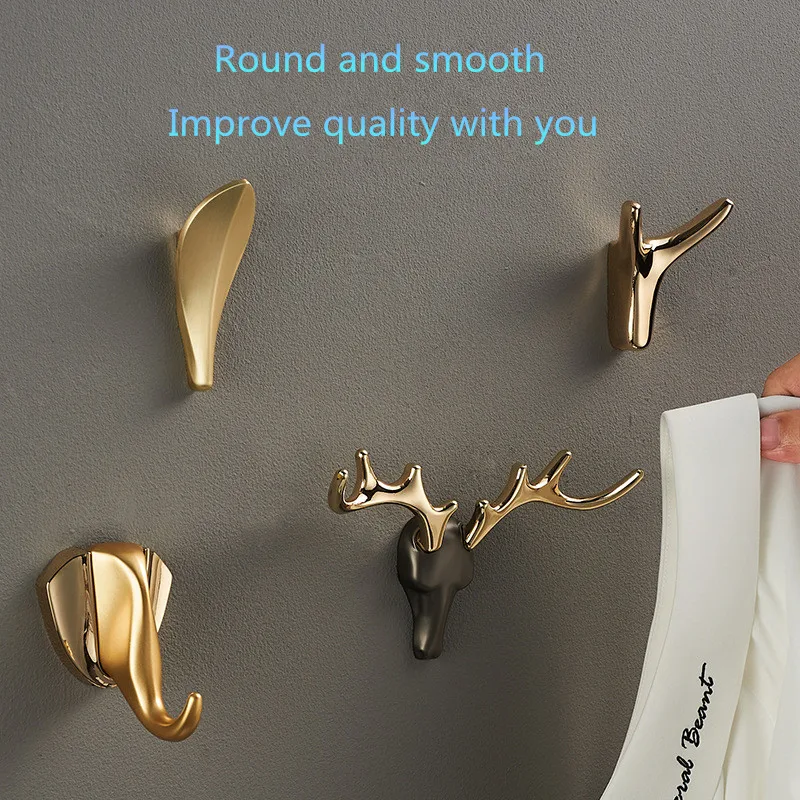 Deer Key Hanger Home Decor Hook Holder DecorHook clothes metal hook door door towel wall coat and hat hook wardrobe light luxury