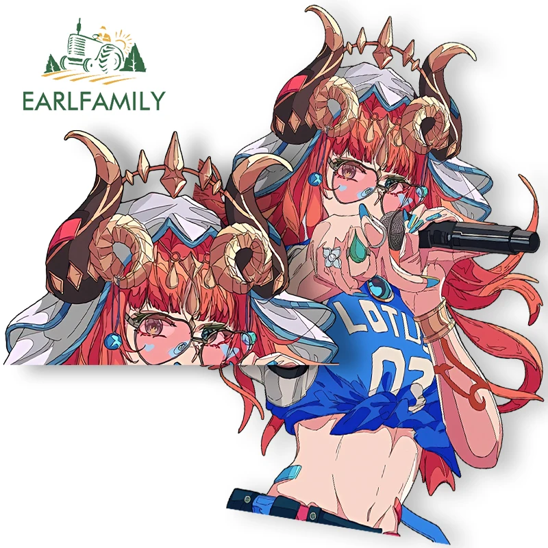 EARLFAMILY 13cm x 10.2cm Nilou Genshin Impact Fanart Car Accessoires Original JDM Cartoon Peeker Girl Graffiti Stickers Decor