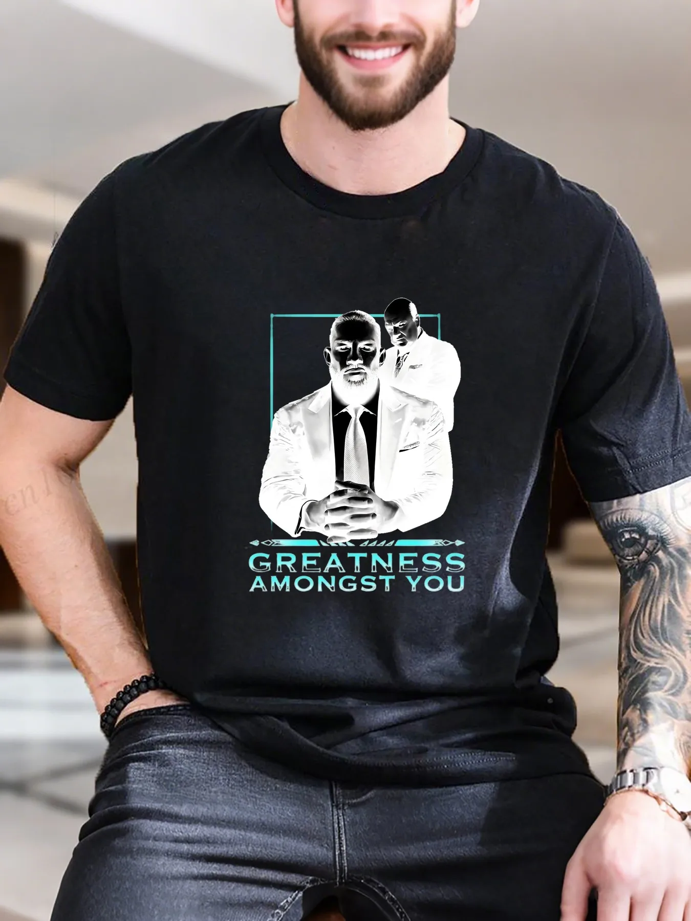 

New Arrival Fashion Men's Printed Short Sleeve T-Shirt Stylish Suit Tie Design 100% Cotton Breathable Fabric Casual Comfortable