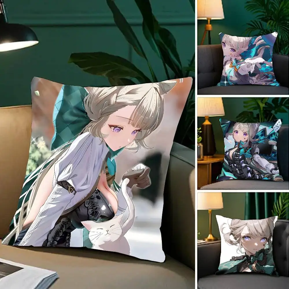 Lynette Anime Game Genshin Impact Pillow Case Fashion Square Pillowcase Bedroom Sofa Room Ins Decoration Leisure