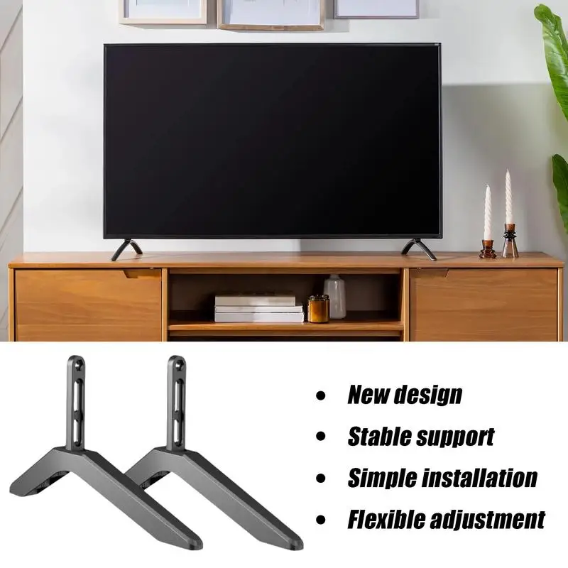 قاعدة بديلة من سبائك الألومنيوم، تعديل مرن، حامل عالمي للتلفزيونات، قاعدة تثبيت على الطاولة لأجهزة التلفاز مقاس 32 إلى 65 بوصة #4